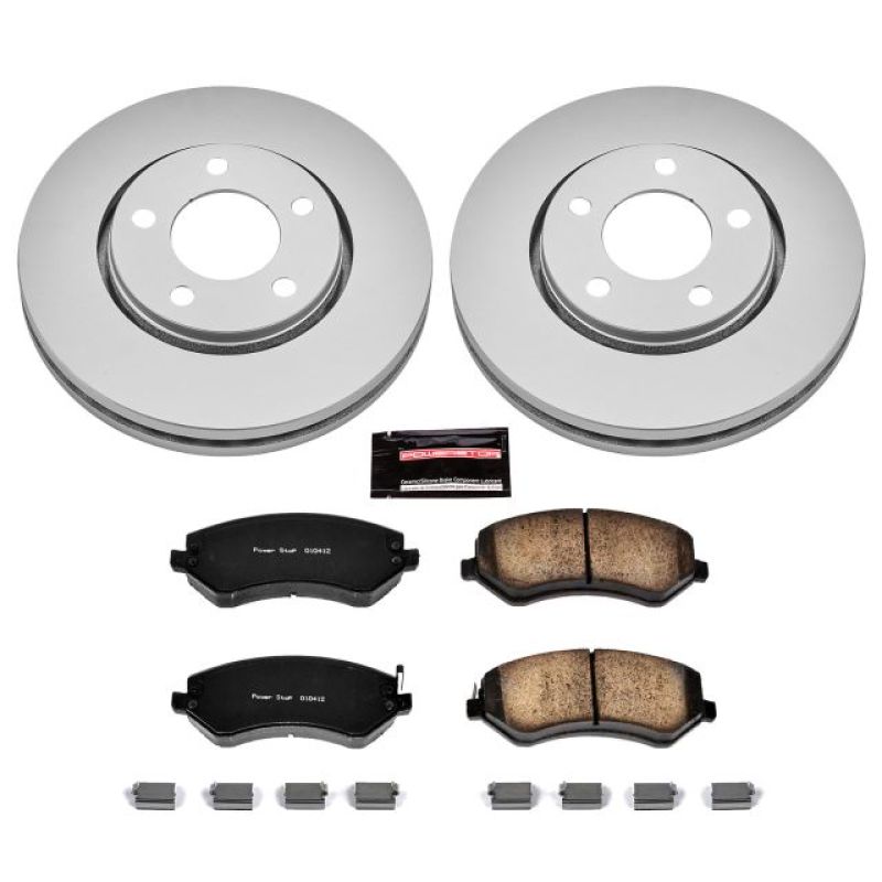 PSB Z17 Evolution Coated Kit - Power Stop 03-07 Chrysler Town & Country Front Z17 Evolution Geomet Coated Brake Kit