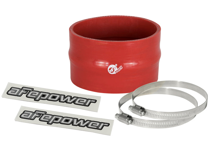 AFE Elbow Reducing Couplers - aFe Magnum FORCE CAI Univ. Silicone Coupling Kit (3.5in. ID / 2.25in. L) Straight w/Hump - Red