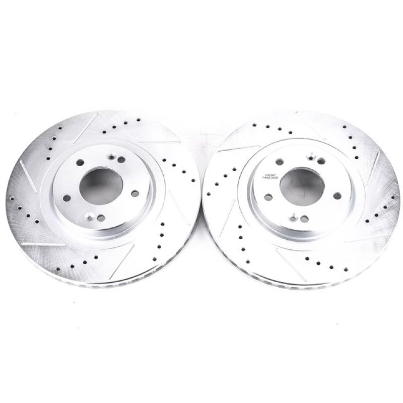 PSB Evolution Drill/Slot Rotor - Power Stop 13-18 Hyundai Santa Fe Sport Front Evolution Drilled & Slotted Rotors - Pair