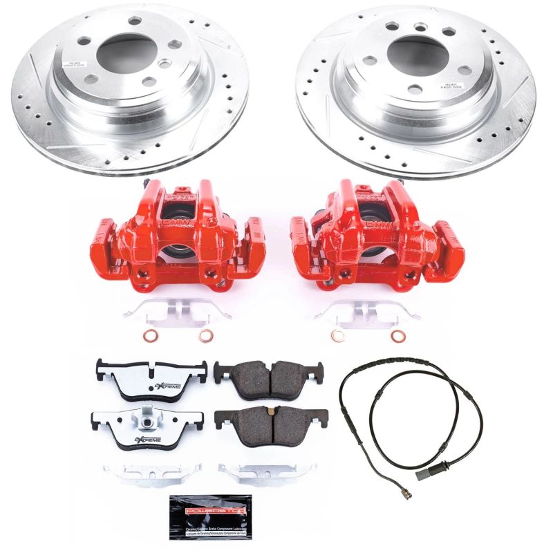PSB Z26 Street Kit w/Cals - Power Stop 13-18 BMW 320i xDrive Rear Z26 Street Warrior Brake Kit w/Calipers