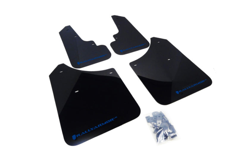 RAL UR Blk Flap/Blue Logo - Rally Armor 03-08 Subaru Forester Black UR Mud Flap w/ Blue Logo