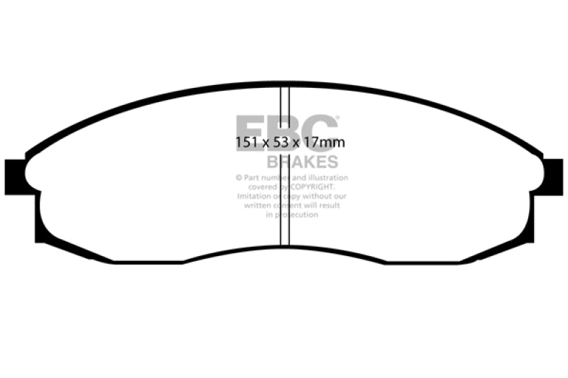 EBC Greenstuff Brake Pad Sets - EBC 93-98 Nissan Skyline (R33) 2.5 GTS Greenstuff Front Brake Pads