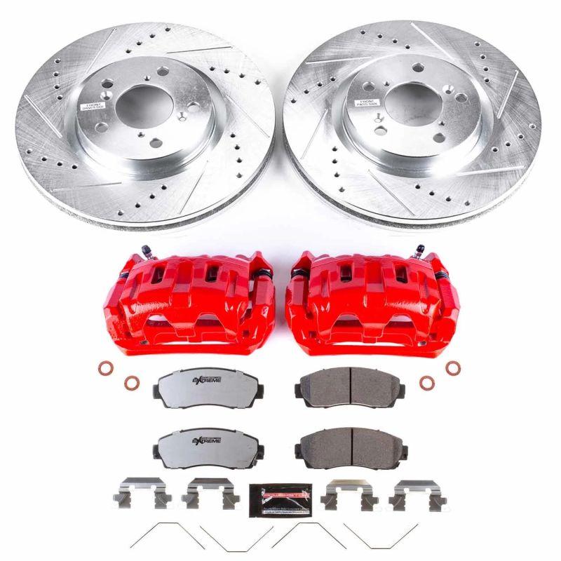 PSB Red Calipers - Power Stop 11-14 Honda Odyssey Front Z26 Street Kit w/Cals