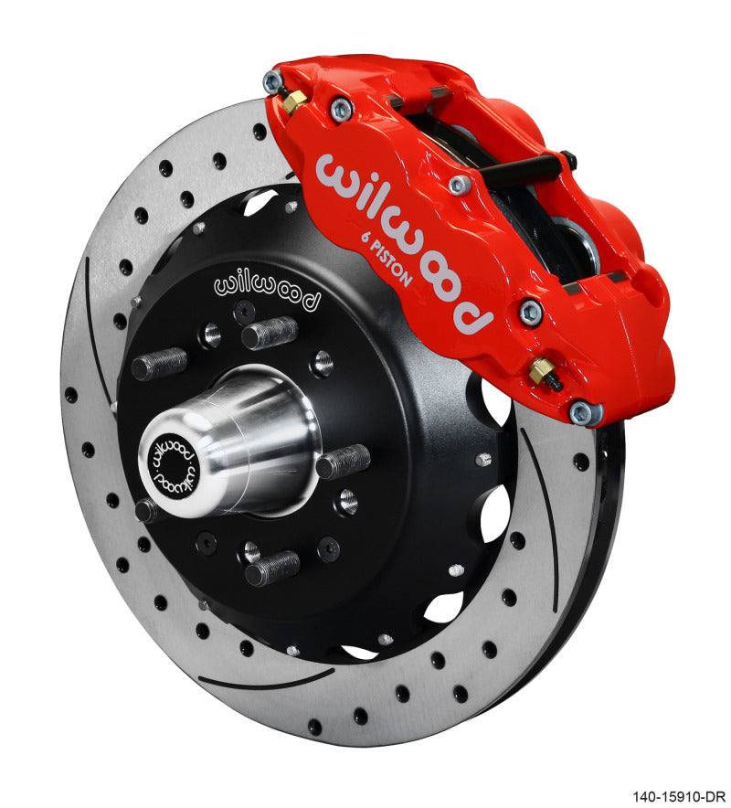 WIL Superlite Brake Kit - Wilwood Narrow Superlite 6R Front Big Brake Kit 12.88in SRP Drilled and Slotted Rotor - Red