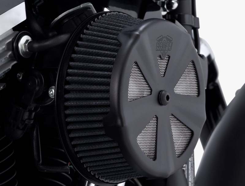 VAH Intake Covers - Vance & Hines Black Skullcap Crown Intake Cover