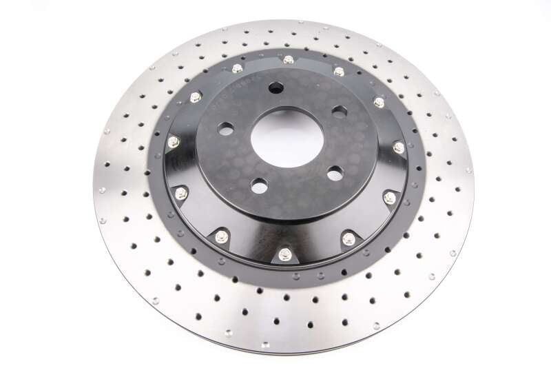 DBA 5000 Series Drilled Rotors - DBA 16-18 Ford Focus RS Front 5000 Series 2-Piece Drilled Rotor w/Black Hat