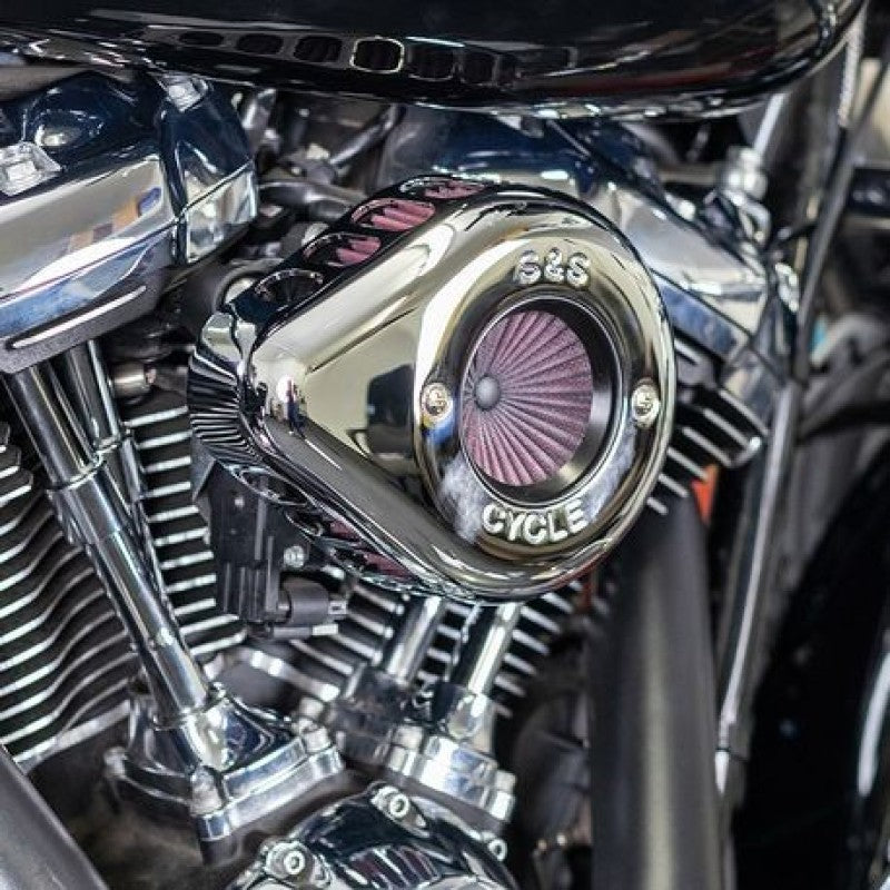 SSC Air Stinger Kits - S&S Cycle 2017+ M8 Models Stealth Air Stinger Kit w/ Chrome Teardrop