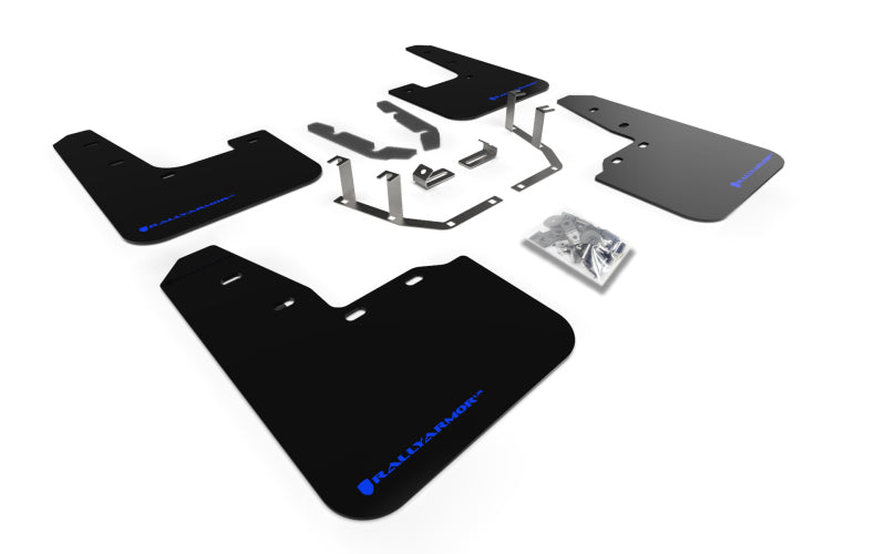 RAL UR Blk Flap/Blue Logo - Rally Armor 18-23 Ford Fiesta ST MK8 Black UR Mud Flap w/Blue Logo