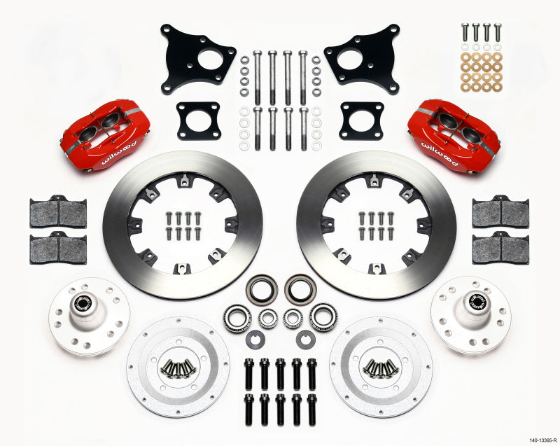 WIL Dynalite Brake Kit - Wilwood Forged Dynalite Front Kit 12.19in Red AMC 71-76 OE Disc w/o Bendix Brakes