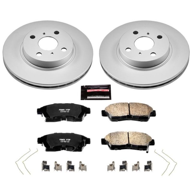 PSB Z17 Evolution Coated Kit - Power Stop 93-97 Geo Prizm Front Z17 Evolution Geomet Coated Brake Kit