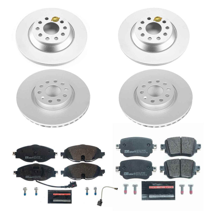 PSB Euro-Stop Kit - Power Stop 17-18 Volkswagen Golf Front & Rear Euro-Stop Brake Kit