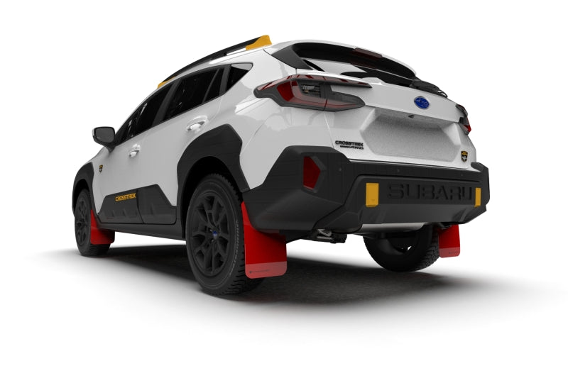 RAL UR Red Flap/Wht Logo - Rally Armor 24-25 Subaru Crosstrek (Wilderness Only) Red UR Mud Flap W/White Logo - No Drilling Req