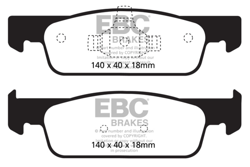 EBC Ultimax2 Brake Pad Sets - EBC 2016-2017 Smart Fortwo 0.9L Turbo Ultimax2 Front Brake Pads