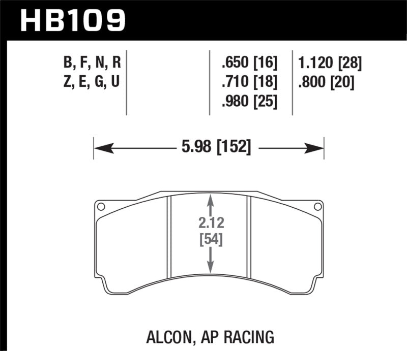 HAWK DTC-60 Brake Pad Sets - Hawk AP Racing  DTC-60 Rear Race Brake Pads