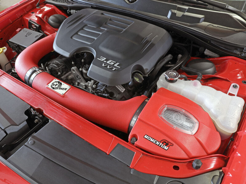 AFE Momentum GT Cold Air Intakes - aFe Momentum GT Dry S Stage-2 Intake System 11-15 Dodge Challenger/Charger V6-3.6L (Red)