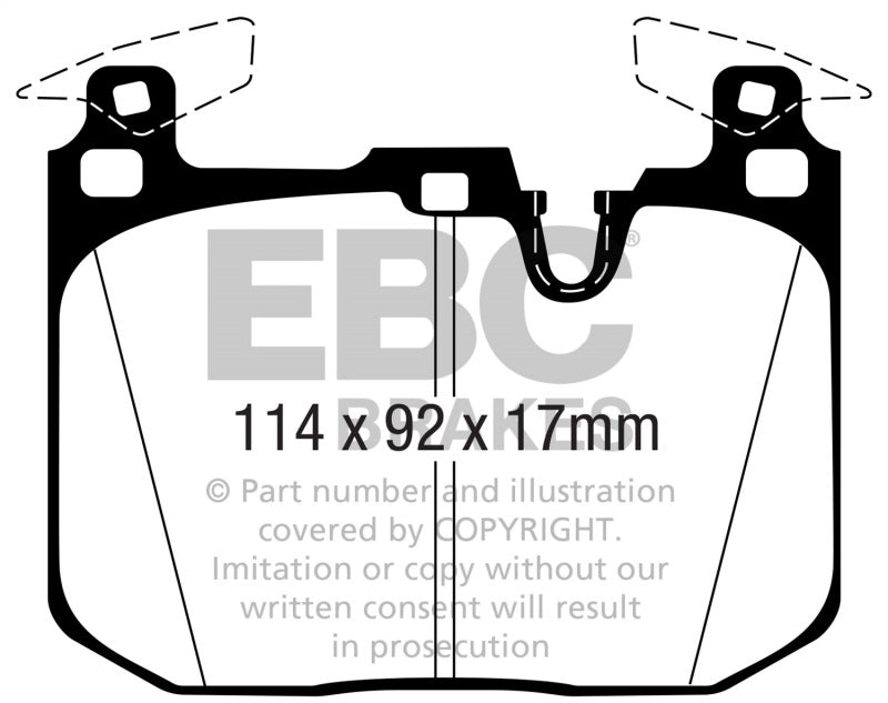 EBC Redstuff Brake Pad Sets - EBC 16-18 BMW M2 3.0L Turbo Redstuff Front Brake Pads