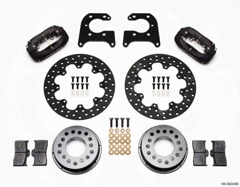 WIL Dynalite Brake Kit - Wilwood Forged Dynalite Rear Drag Kit Drilled Rotor Big Ford 2.50in Offset