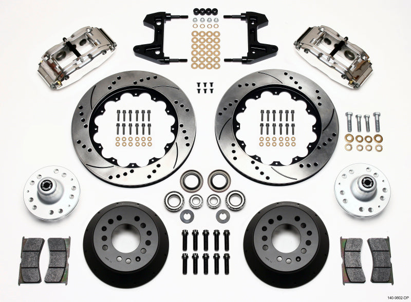 WIL Superlite Brake Kit - Wilwood Narrow Superlite 6R Front Hub Kit 14.00in Drill Pol 74-80 Pinto/Mustang II Disc Spindle only