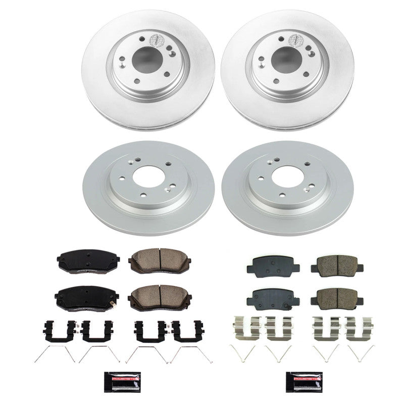 PSB Z17 Evolution Coated Kit - Power Stop 2021 Kia Seltos Front & Rear Z17 Coated Brake Kit