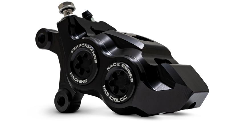 PFM Brake Calipers - Performance Machine 08-23 FL,18-24 M8 Softail,06-17 VRod 137x4B Rce Series Monobloc Caliper Left BLK