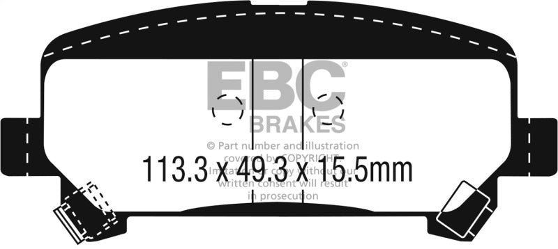 EBC Greenstuff Brake Pad Sets - EBC 15+ Chevrolet Colorado 2.5 Greenstuff Rear Brake Pads