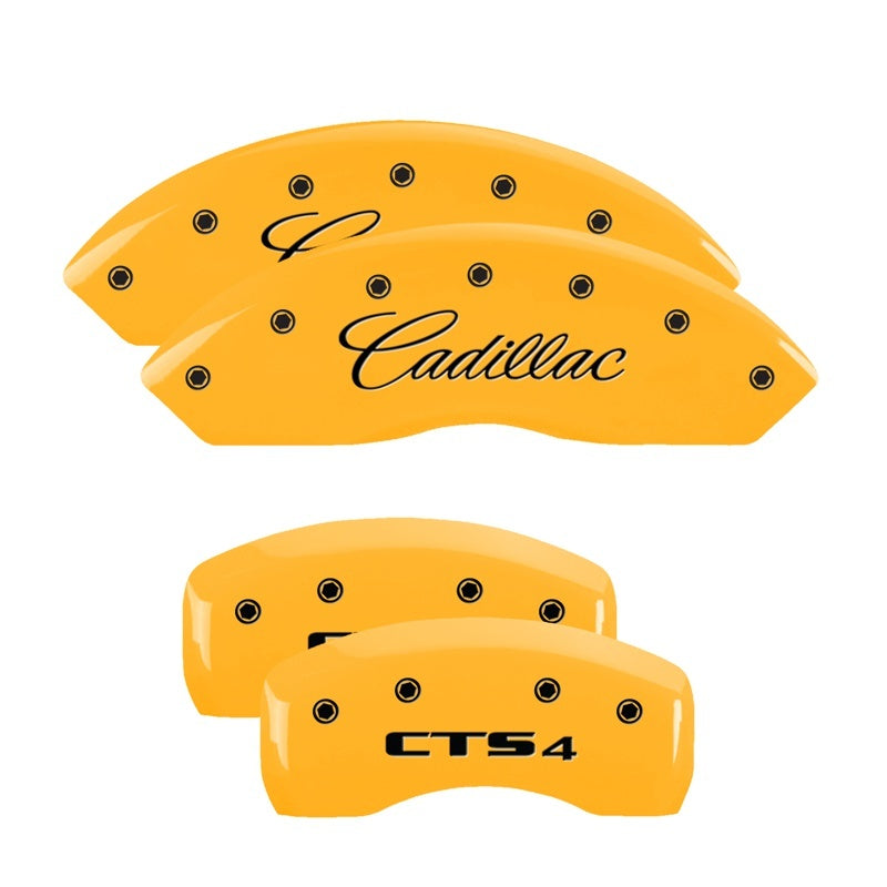 MGP Caliper Covers 4 Logo - MGP 4 Caliper Covers Engraved Front Cadillac Rear CTS4 Yellow Finish Black Char 2005 Cadillac CTS