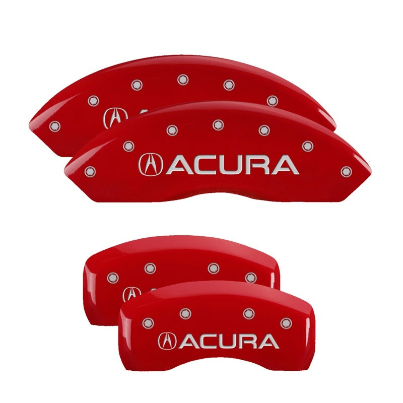 MGP Caliper Covers 4 Logo - MGP 4 Caliper Covers Engraved Front & Rear Acura Red finish silver ch