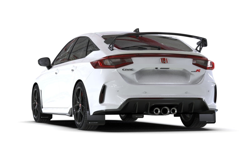 RAL UR Blk Flap/Blue Logo - Rally Armor 23-25 Honda Civic Type R Black Mud Flap Light Blue Logo