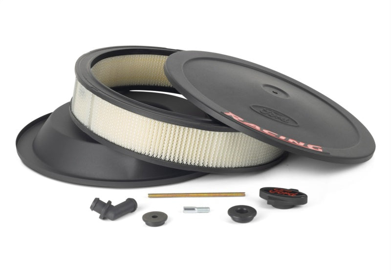 FR Air Cleaners - Ford Racing Air Cleaner Kit - Black Crinkle Finish w/ Red Emblem