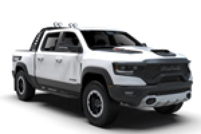 RAL UR Blk Flap/Met. Blk Logo - Rally Armor 21-25 Dodge Ram 1500 TRX Black UR Mud Flap - Metallic Black Logo