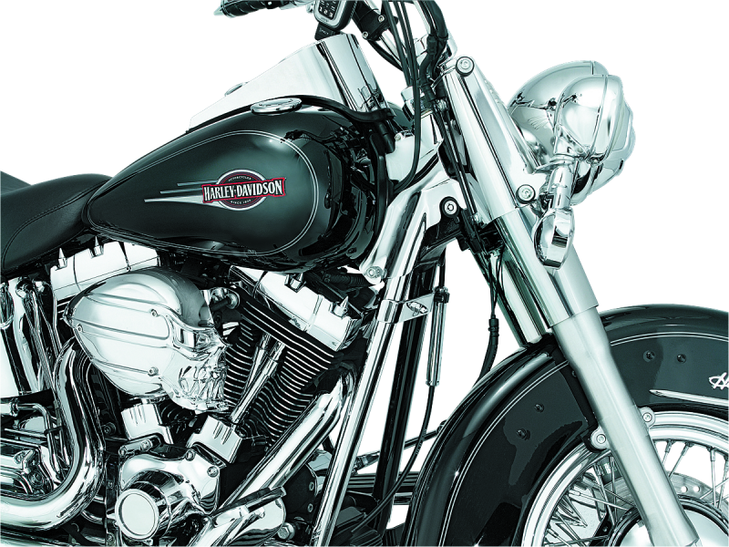 KUR Downtube Covers B - Kuryakyn Downtube Covers 00-06 Softail Chrome