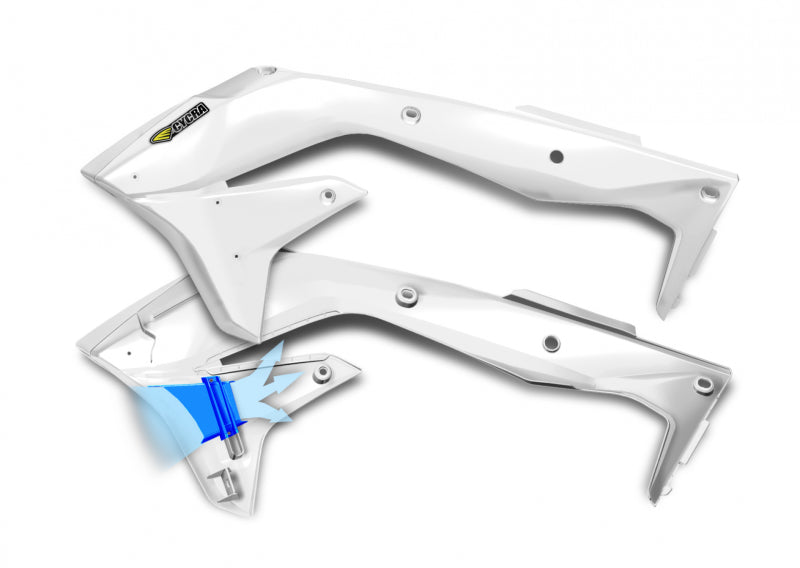 CYC Radiator Shroud - Cycra 16-18 Kawasaki KX450F Powerflow Radiator Shrouds - White