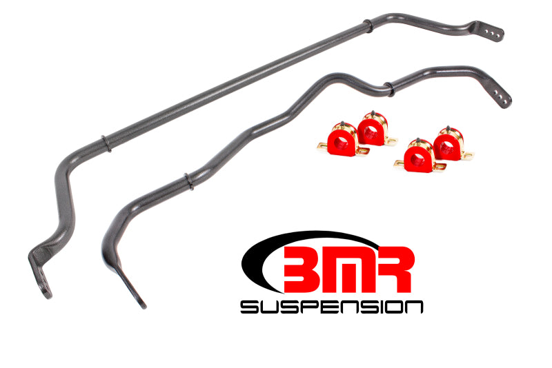BMR Sway Bar Kits - BMR 16-18 Chevy Camaro Sway Bar Kit w/ Bushings - Black Hammertone