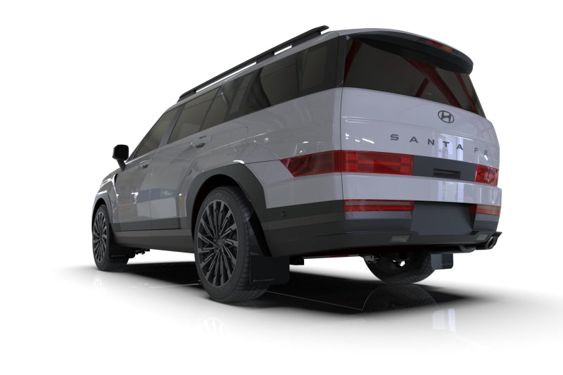 RAL UR Blk Flap/Dark Grey Logo - Rally Armor 24-25 Hyundai Santa Fe Black Mud Flap w/Dark Grey Logo