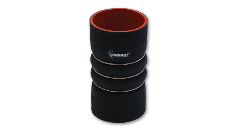 VIB 4 Ply Hoses - Vibrant 4 Ply Aramid Hump Hose w/3 SS Rings 6in ID x 6in Length - Black