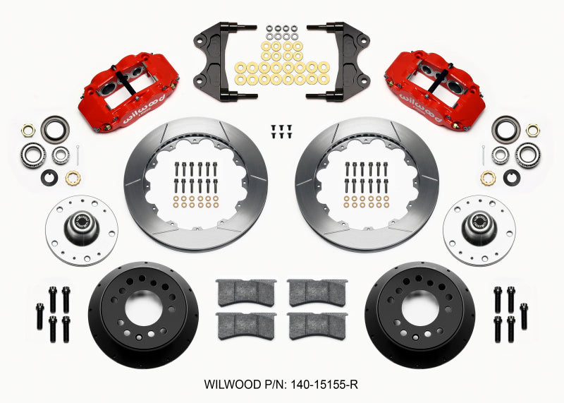 WIL Superlite Brake Kit - Wilwood Narrow Superlite 6R Front Hub Kit 12.88in Red WWE ProSpindle (5x4.75in 5x5.00in Hub)