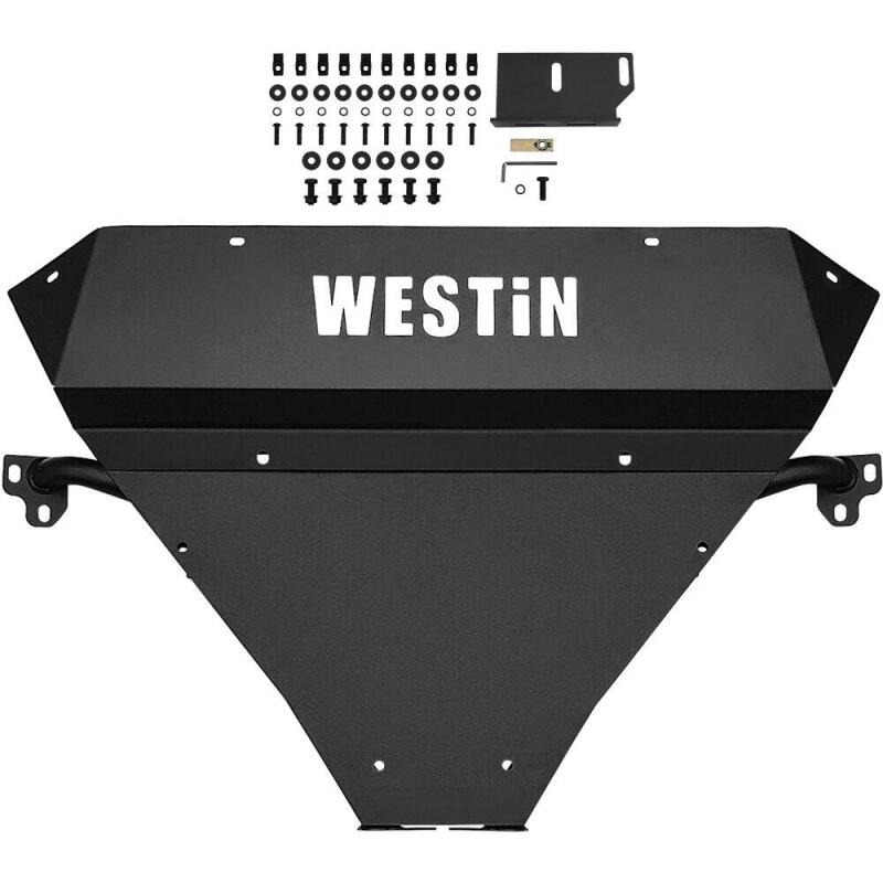 WES Skid Plates - Westin 2014-2018 Chevy Silverado 1500 Outlaw Bumper Skid Plate - Textured Black