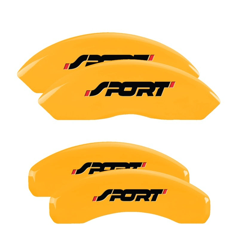 MGP Caliper Covers 4 Logo - MGP 4 Caliper Covers Engraved Front & Rear No bolts/Sport Yellow finish black ch