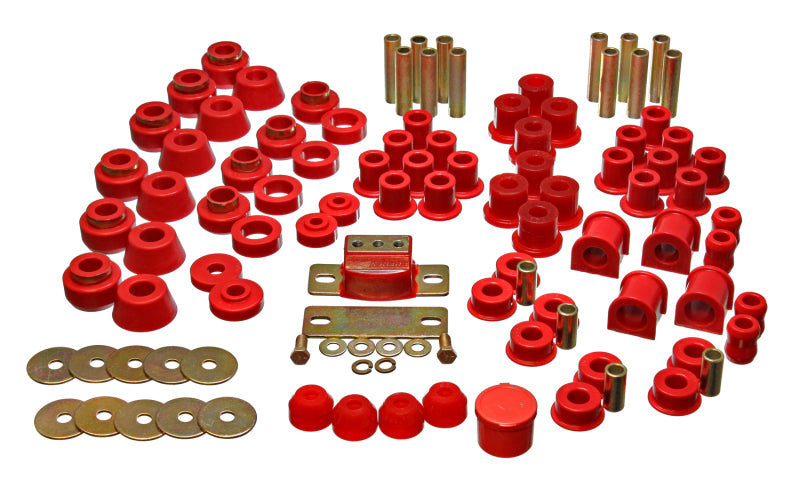 ES Hyper-Flex Sets - Red - Energy Suspension 87-95 Jeep Wrangler YJ Red Hyper-Flex Master Bushing Set