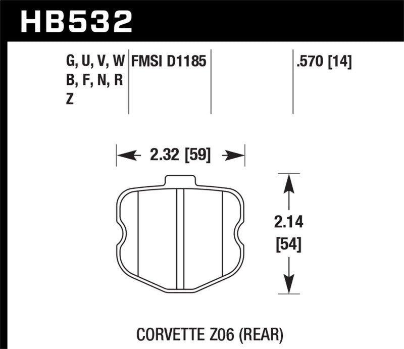 HAWK Ceramic Brake Pad Sets - Hawk 06-10 Chevy Corvette (OEM Pad Design) Rear Performance Ceramic Sreet Brake Pads