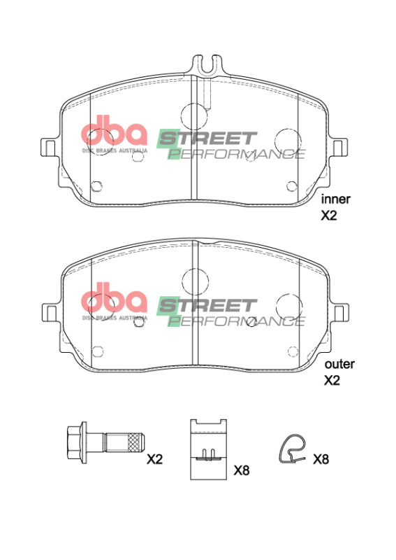 DBA SP Performance Brake Pads - DBA 2020+ Mercedes-Benz CLA35 AMG 4Matic SP Performance Front Brake Pads