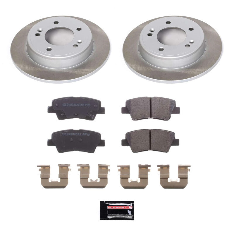 PSB Semi-Coated Rotor Kits - Power Stop 17-23 Kia Soul Rear Semi-Coated Rotor Kit