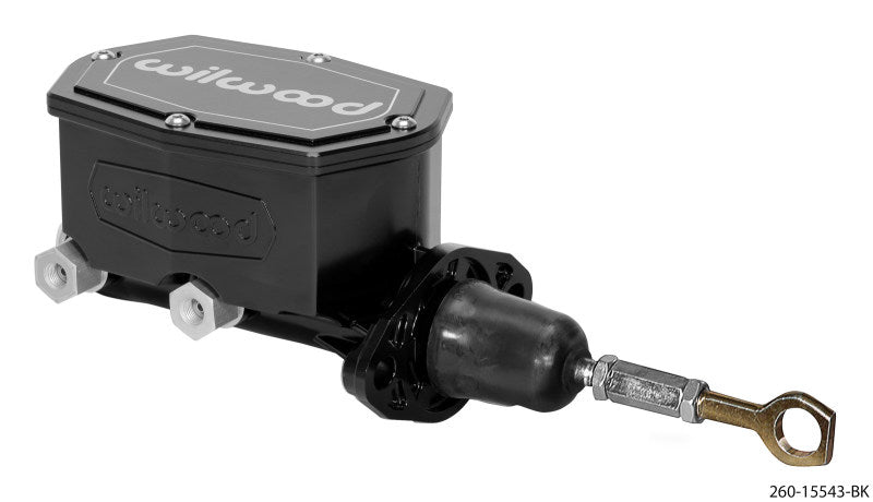 WIL Master Cylinder - Wilwood Compact Tandem Master Cylinder - 1.12in Bore - w/Pushrod - Fits Mustang (Black)