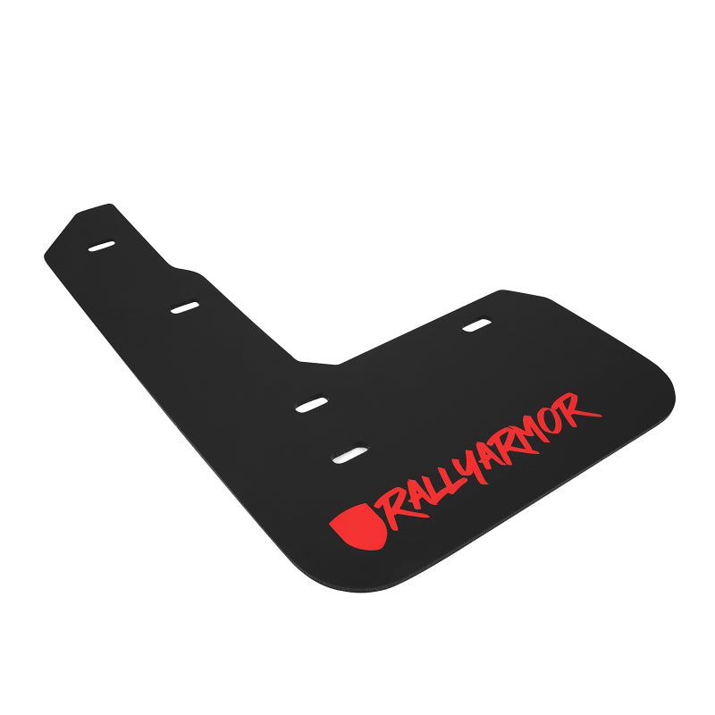 RAL UR Blk Flap/Rd Logo - Rally Armor 17-22 Honda Civic Type R Black Mud Flap Red Altered Font Logo