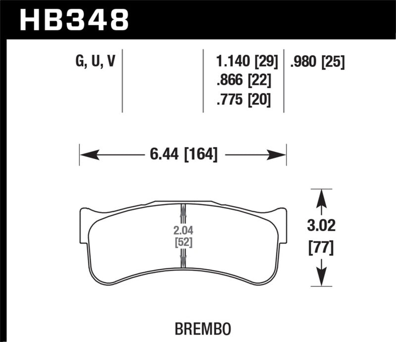HAWK DTC-70 Brake Pad Sets - Hawk Brembo Disc DTC-70 w/ 1.140in Thickness Race Brake Pads