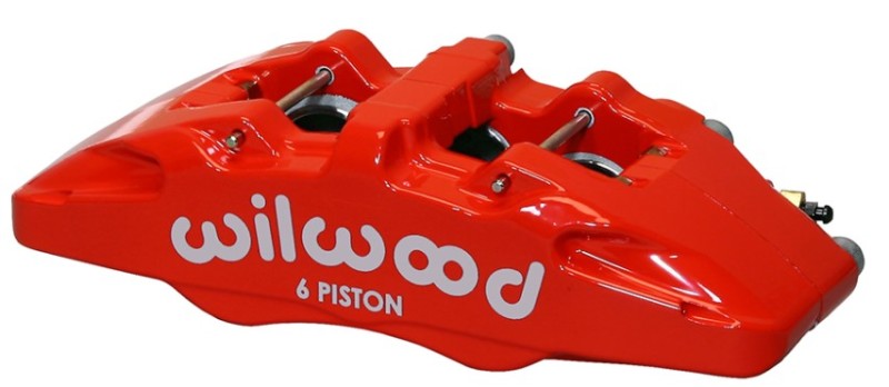 WIL Dynapro Caliper - Wilwood Caliper-Forged Dynapro 6 5.25in Mount-Red-L/H 1.62/1.38in/1.38in Pistons .81in Disc