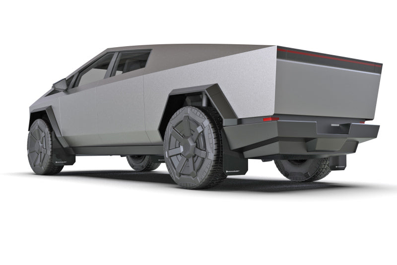 RAL UR Blk Flap/Wht Logo - Rally Armor 24-25 Tesla Cybertruck Black UR Mud Flap White Logo