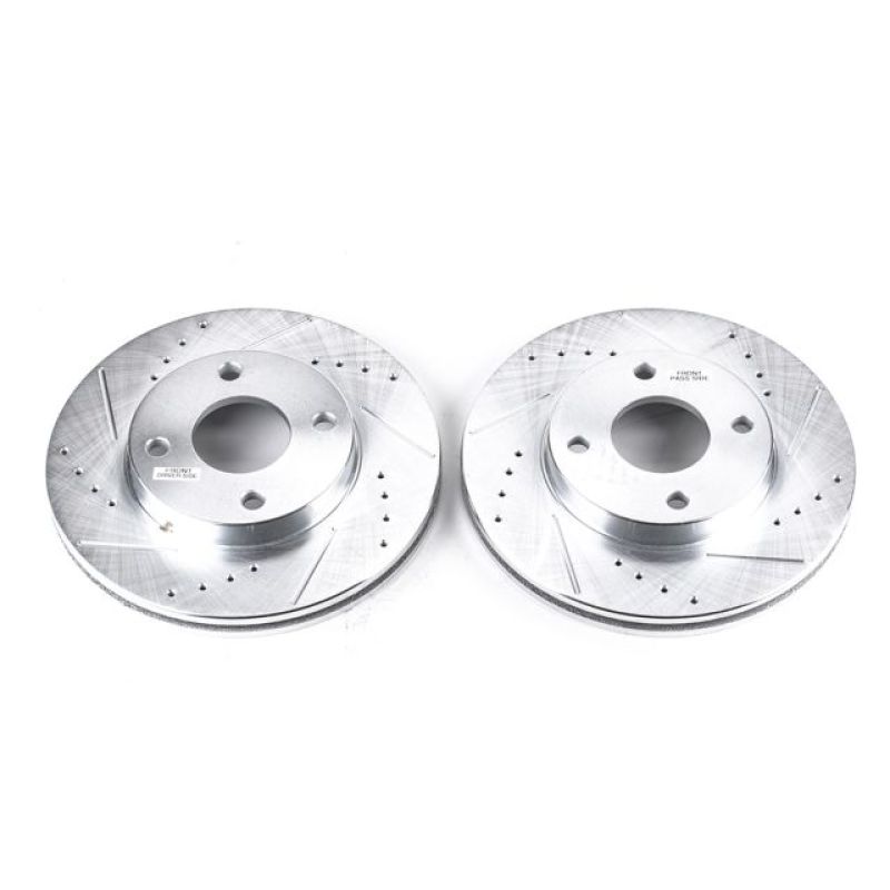 PSB Evolution Drill/Slot Rotor - Power Stop 00-04 Ford Focus Front Evolution Drilled & Slotted Rotors - Pair