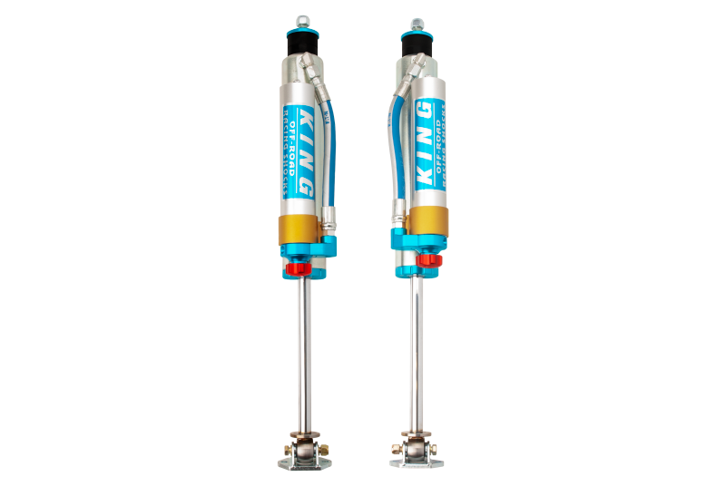 KIN 2.5 Shocks - King Shocks 84-00 Jeep Cherokee xJ Front 2.5 Dia Piggy Hose Res Shock for 5-6in Lift w/Adj (Pair)