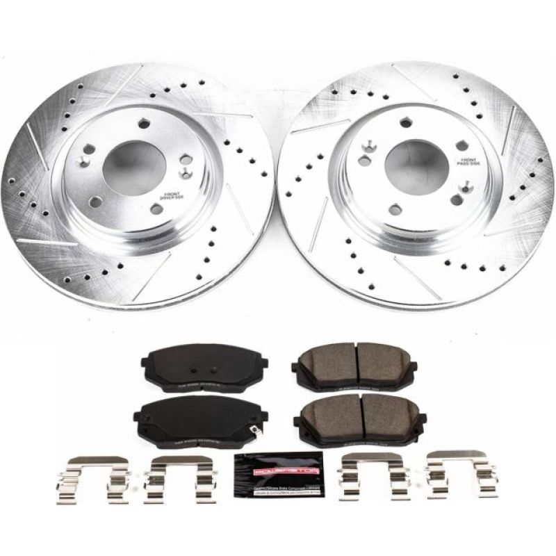 PSB Z23 Evolution Kit - Power Stop 16-19 Hyundai Sonata Front Z23 Evolution Sport Brake Kit
